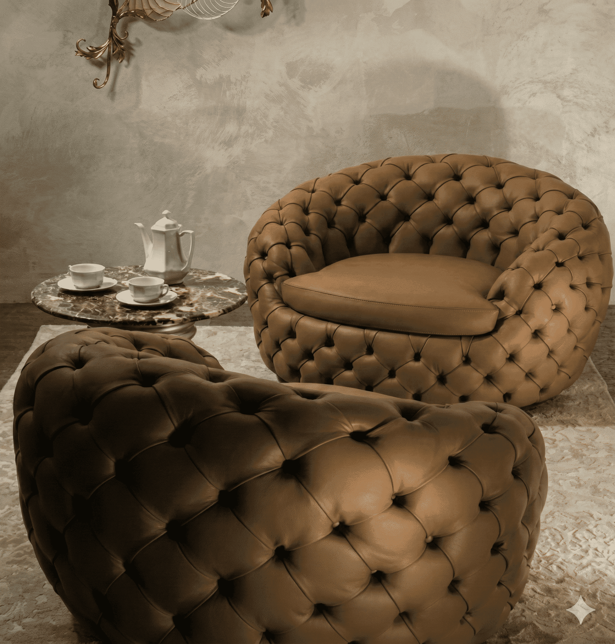 Tufted leather chair